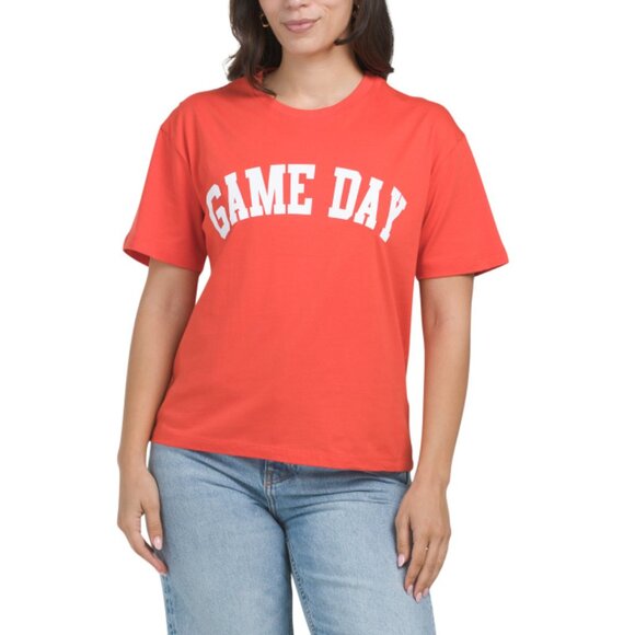 PACIFIC & CO Radiant Red Game Day T-shirt - Picture 1 of 2